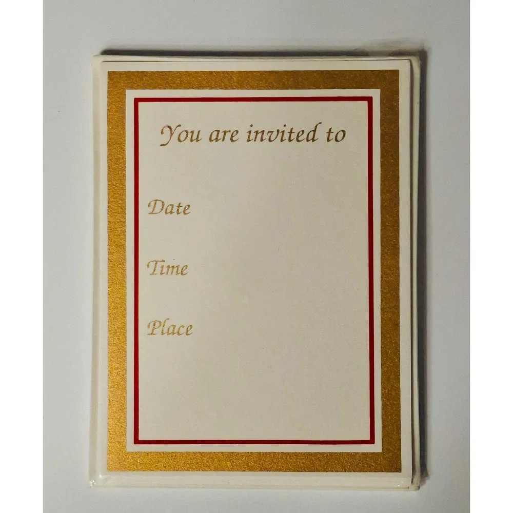Vintage Loonart Designs Invitations Lot of 30 Gold Red 2 Sealed NOS